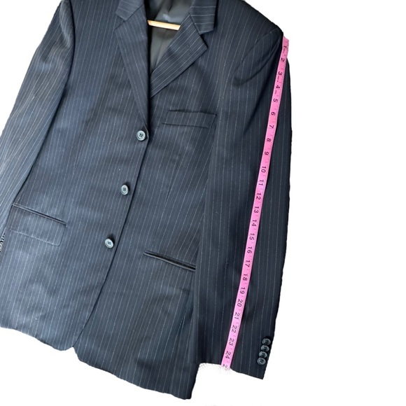 Loro Piana Wool by Ovvio Men's  3 Button Pinstripe Blazer Size: 42 - Picture 13 of 15